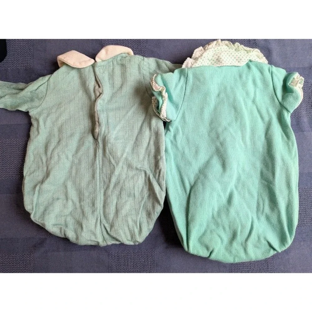 2 Baby Rompers Vintage Carters 6 Months Mushroom Toadstool Bug Flower 70s 80s